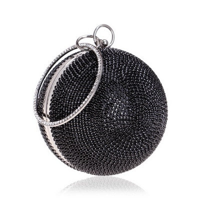 TEEK - Ball Tassel Crystal Wristlet Clutches BAG theteekdotcom YM8105black  