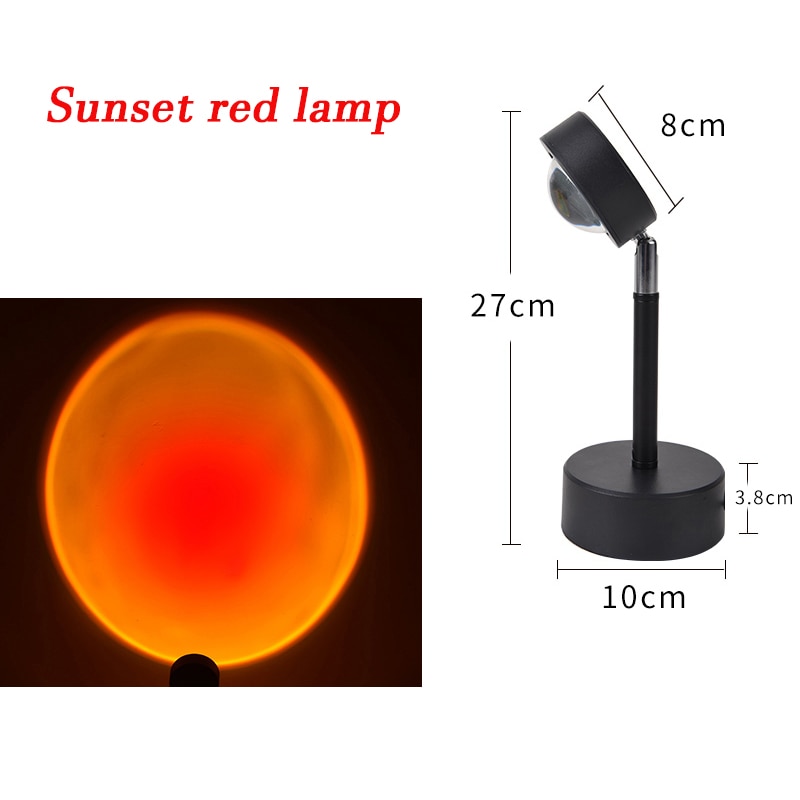 TEEK - USB Rainbow Sunset Projector Led Light LAMP theteekdotcom Sunset red lamp  