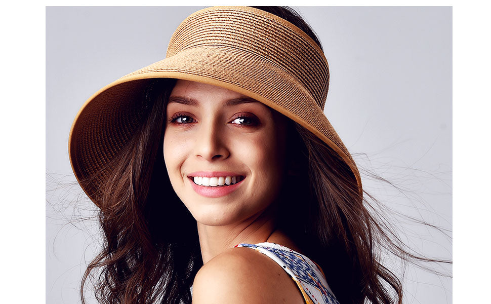 TEEK - Sun Visor Straw Beach Wide Brim Roll Up Hat hat theteekdotcom   