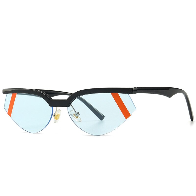 TEEK - Clipped Cat Eye Sunglasses EYEGLASSES theteekdotcom Black Blue  