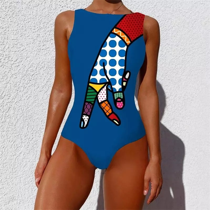 TEEK - Pleasurable Print Swimsuit SWIMWEAR theteekdotcom CR19468B4 S 