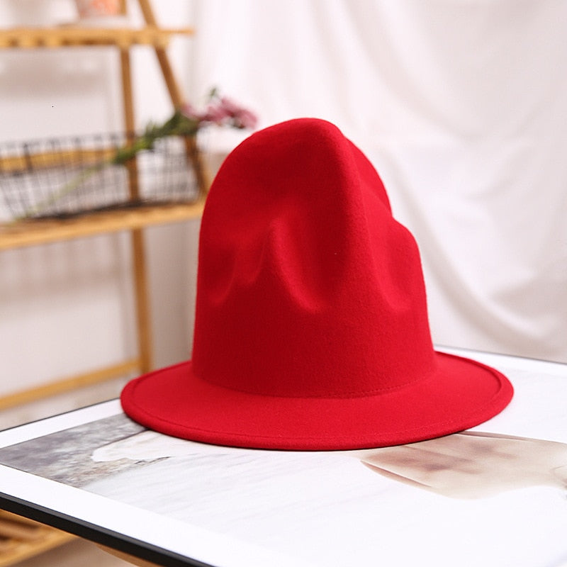 TEEK - Felt Fedora 100% Australia Wool Cap Hat HAT theteekdotcom red M (22.04in-22.83in) 