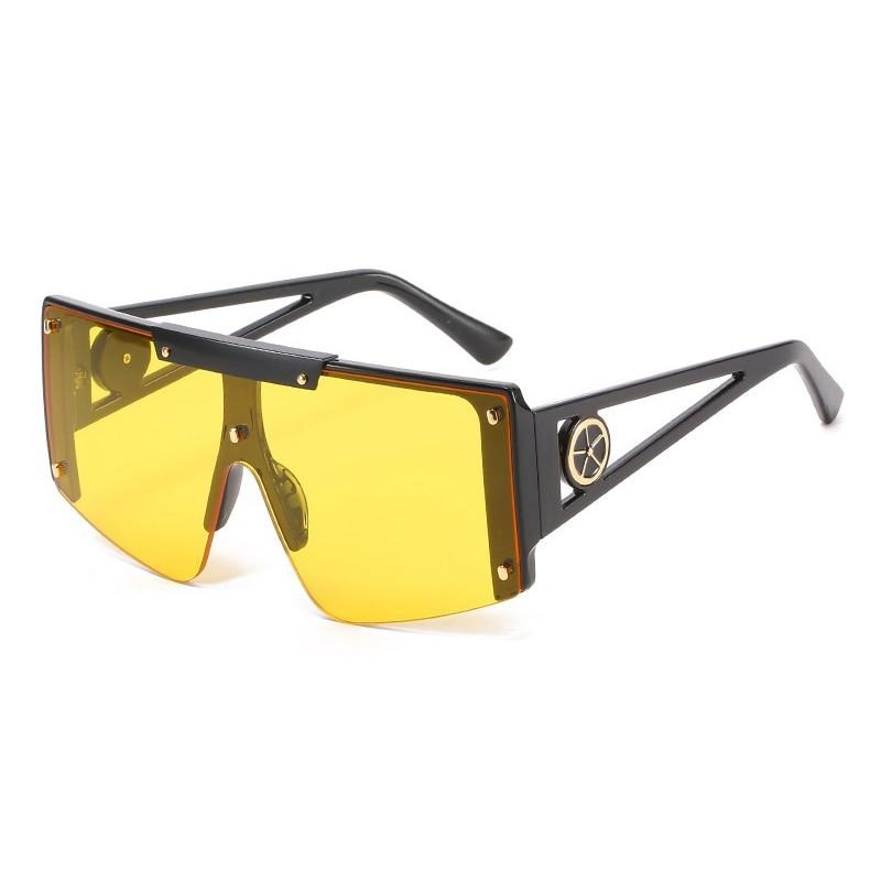 TEEK - Shield Oversize Sunglasses EYEGLASSES theteekdotcom black yellow  