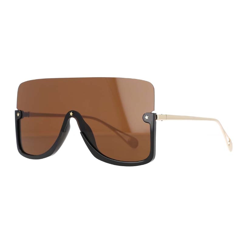 TEEK - Top Shield Bottom Frame Sunglasses EYEGLASSES theteekdotcom Brown  