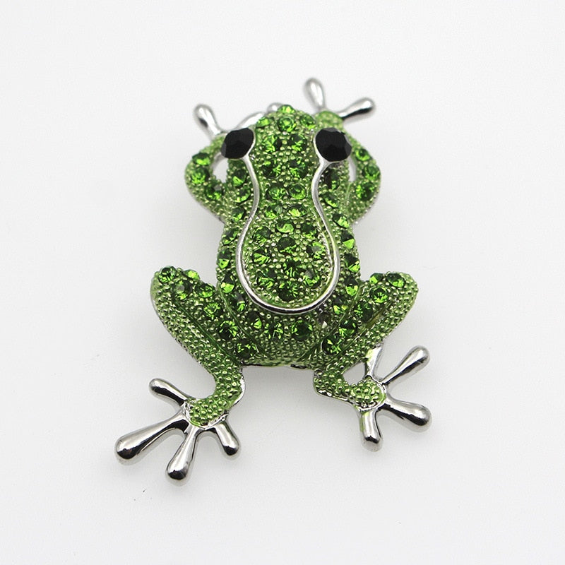 TEEK - Frog Stone Charm Statement Necklaces & Brooches JEWELRY theteekdotcom silver brooch  
