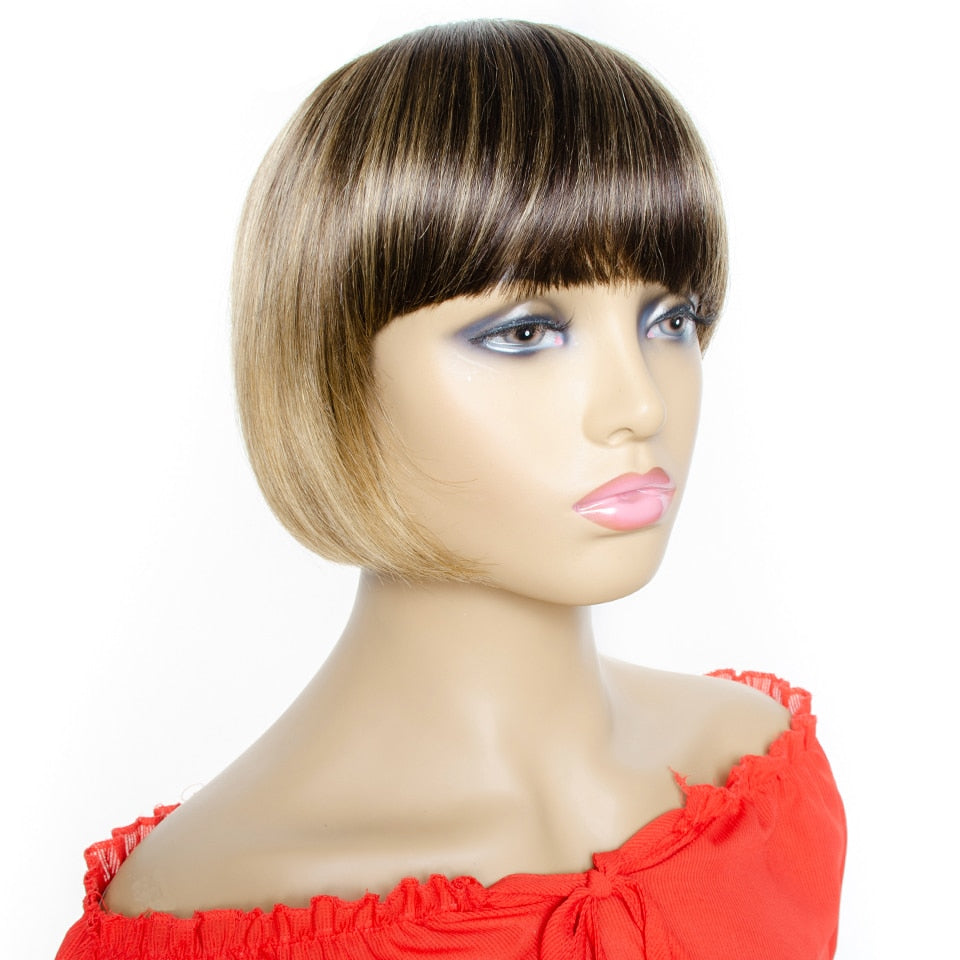 TEEK - Ria Remy Ombre Short Bob With Bangs Wig HAIR theteekdotcom T4 27 8inches 
