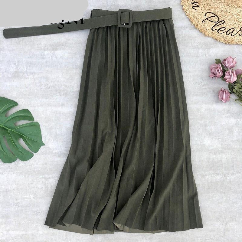 TEEK - Flex Pleated Skirt SKIRT theteekdotcom Army Green One Size 