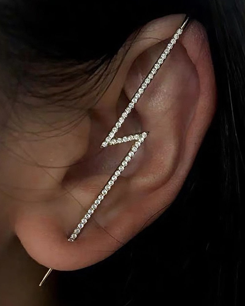 TEEK - Ear Needle Wrap Crawler Earrings JEWELRY theteekdotcom 5212 gold  