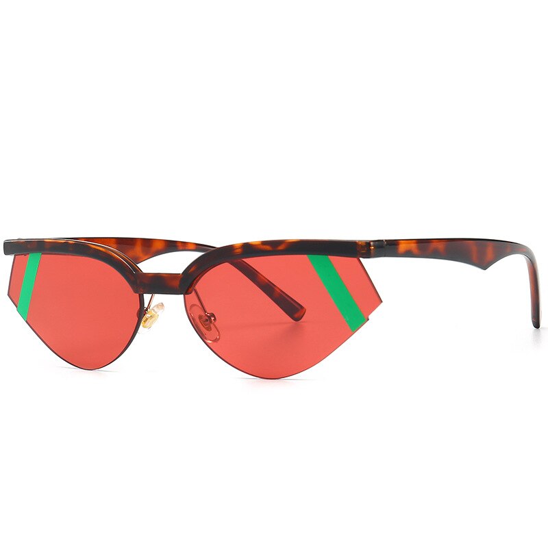 TEEK - Clipped Cat Eye Sunglasses EYEGLASSES theteekdotcom Leopard Red  