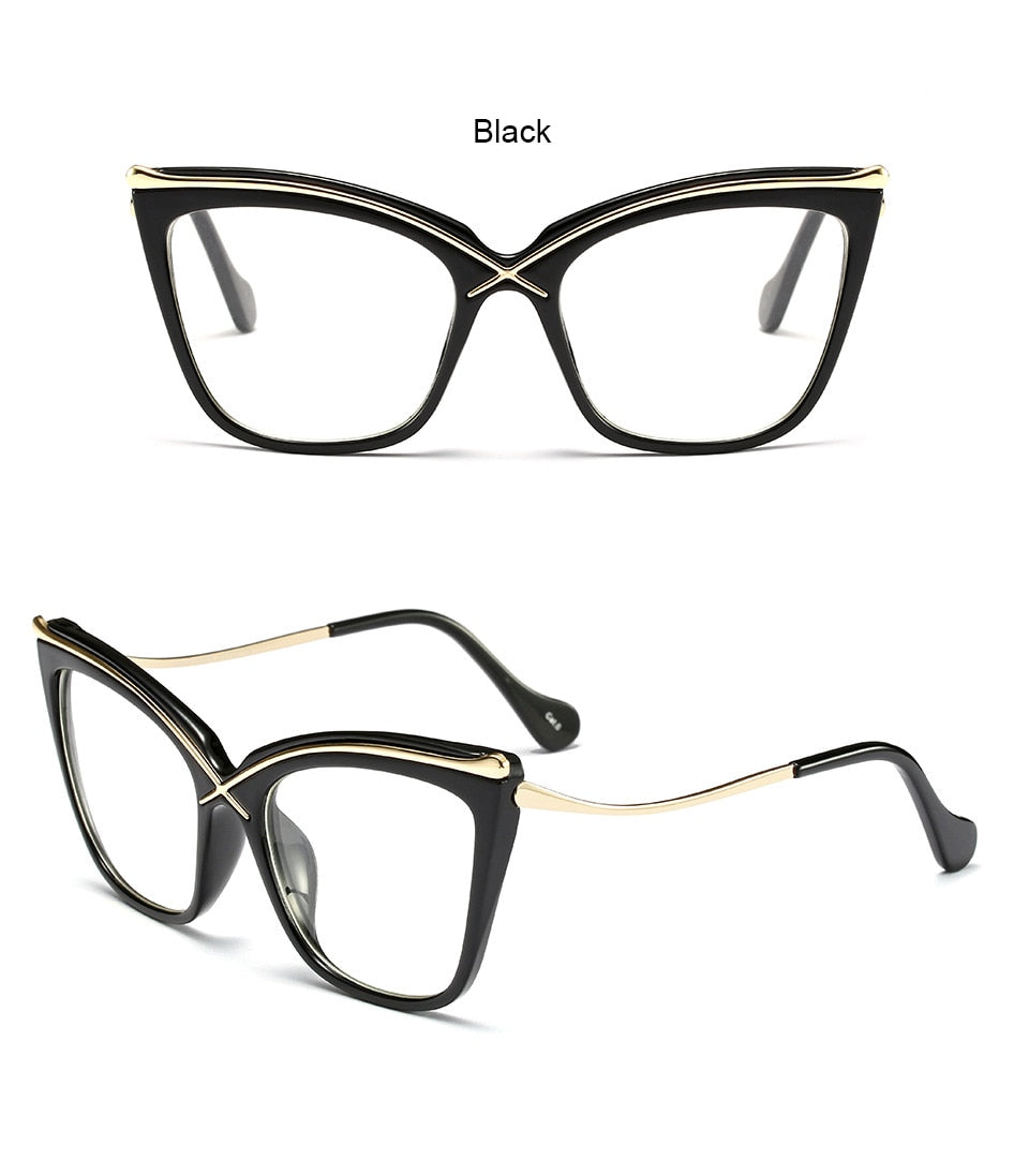 TEEK - Vintage Flower Cat Eye Reading Glasses | Prescribed EYEGLASSES theteekdotcom C4 black clear +0.50 