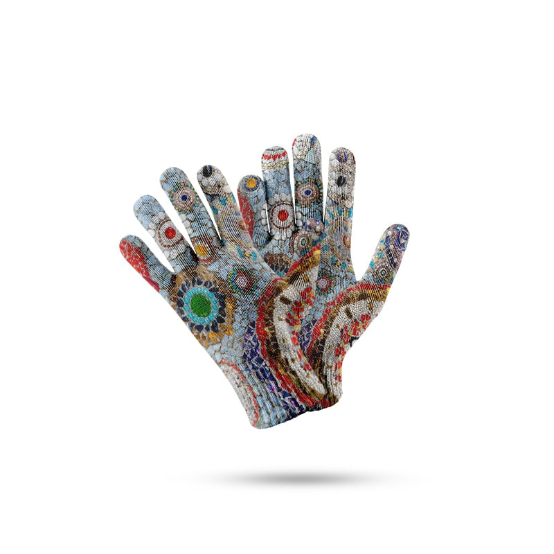 TEEK - Printed Pearl Agate 3D Knit Gloves GLOVES theteekdotcom   