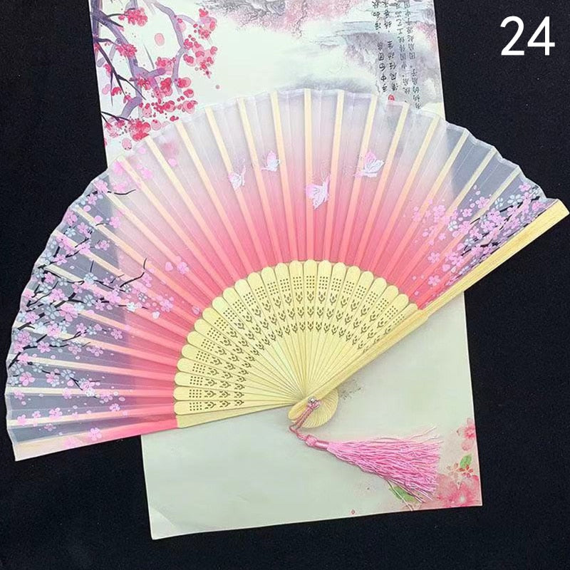 TEEK - Flower Patterned Folding Hand Fan FAN theteekdotcom 24  