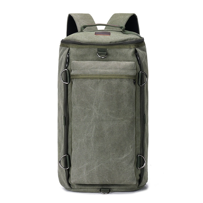 TEEK - Mens Canvas Bucket Backpack BAG theteekdotcom Green 12.60x19.21x11.42in 