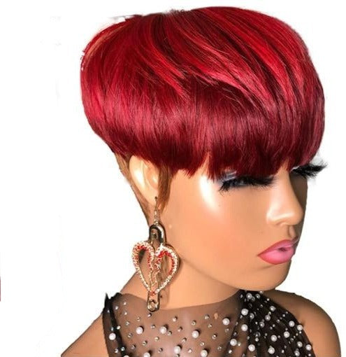 TEEK - 99J Red Ombre Natural Bangs Straight Wig HAIR theteekdotcom 150%  
