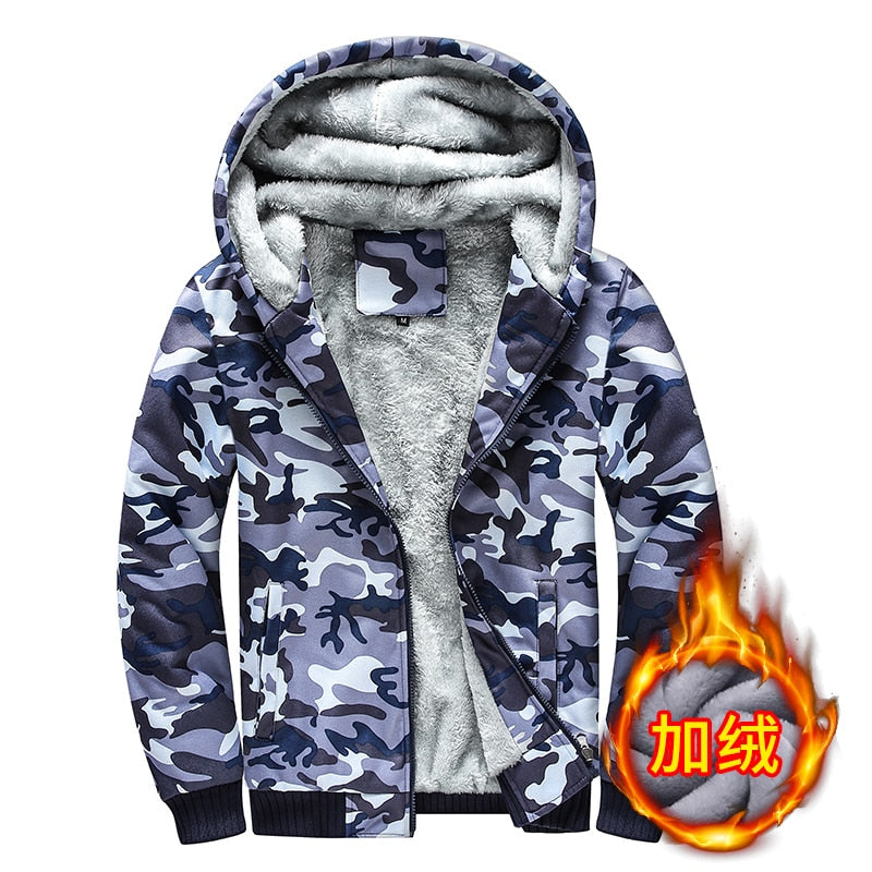 TEEK - Warm Fleece Hooded Jacket JACKET theteekdotcom Blue D109 M 45-55KG 