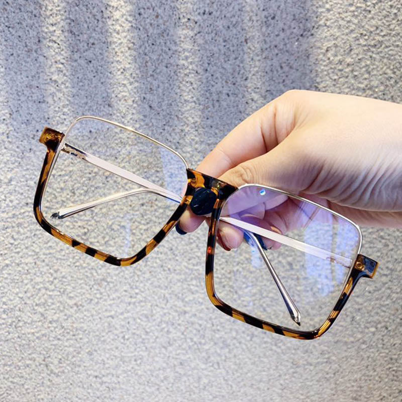 TEEK - Half Frame Square Glasses EYEGLASSES theteekdotcom leopard  