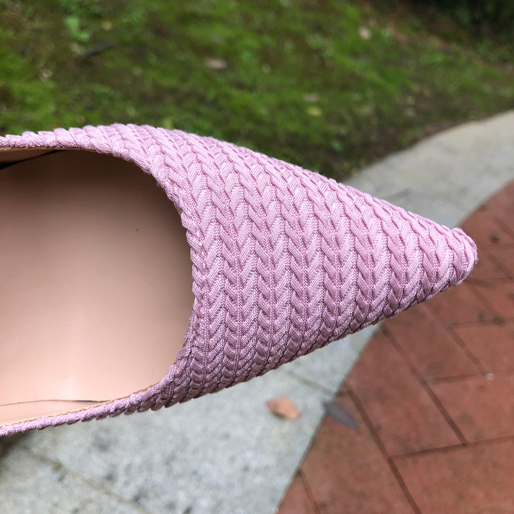 TEEK - Pink Woven Fabric Pumps SHOES theteekdotcom   