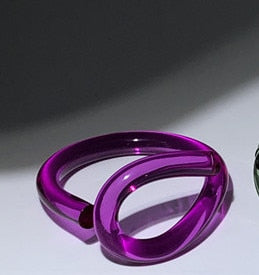 TEEK - Transparent Acrylic C Bangles | Various Colors JEWELRY theteekdotcom Purple  