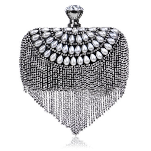 TEEK - Variety of Tassel Bejeweled Evening Bags BAG theteekdotcom YM1037black  