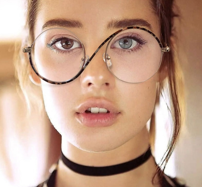 TEEK - Round Metal Half Frame Eyeglasses EYEGLASSES theteekdotcom   
