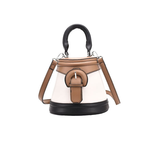 TEEK - Contrast Handle Bucket Bag BAG theteekdotcom brown  