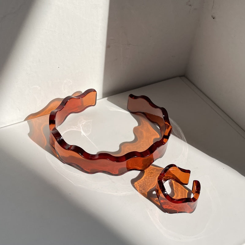 TEEK - Color Transparent Acrylic Resin Open Jewelry JEWELRY theteekdotcom P  