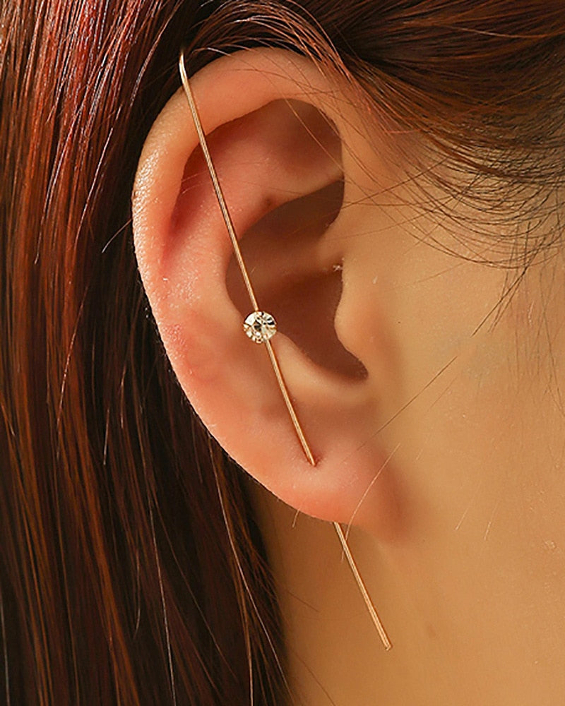 TEEK - Ear Needle Wrap Crawler Earrings JEWELRY theteekdotcom S476 gold  
