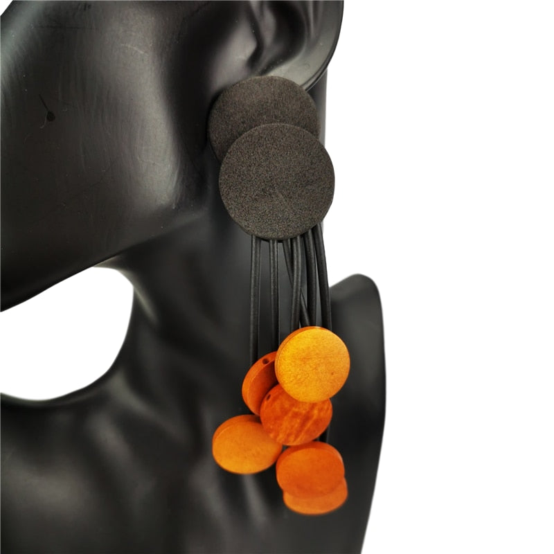 TEEK - Rubber Drop Wood Heart Earrings JEWELRY theteekdotcom Style 5 orange  