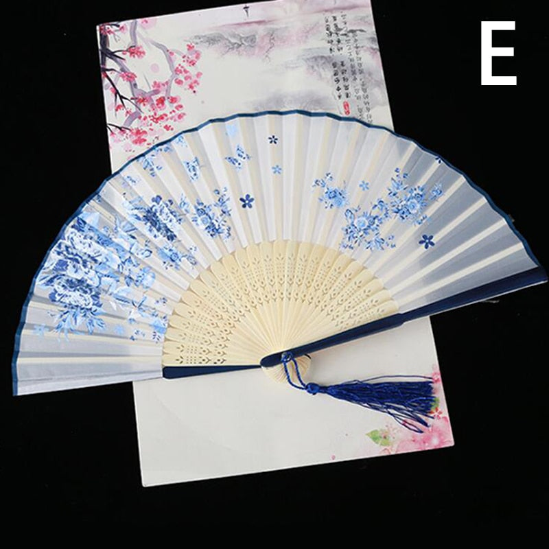 TEEK - Flower Patterned Folding Hand Fan FAN theteekdotcom E  