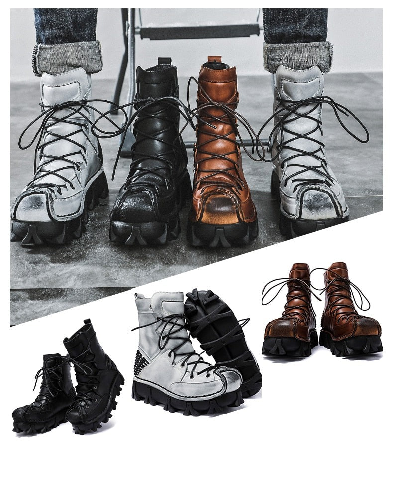 TEEK - Italian Desert Laced Motorcycle Boots SHOES theteekdotcom   