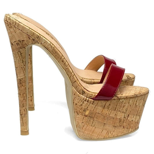 TEEK - Blushing Reds - Platform Cork Stiletto Heels | Up to Size 14.5 SHOES theteekdotcom Wine Red US 5.5/Label 5 