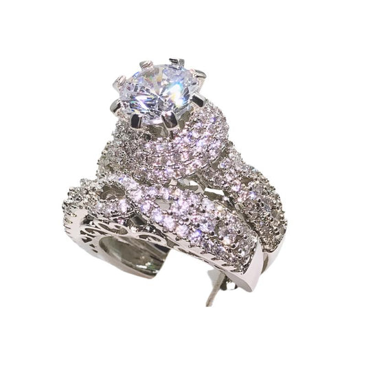 TEEK - 925 Silver Milan Girl Crystal Round Ring JEWELRY theteekdotcom   