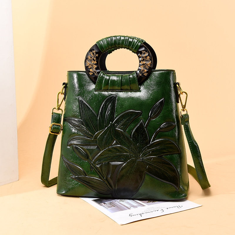 TEEK - Vintage Embossed Asian Floral Bag BAG theteekdotcom   