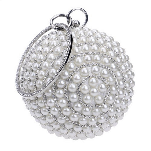 TEEK - Ball Tassel Crystal Wristlet Clutches BAG theteekdotcom YM1060silver  