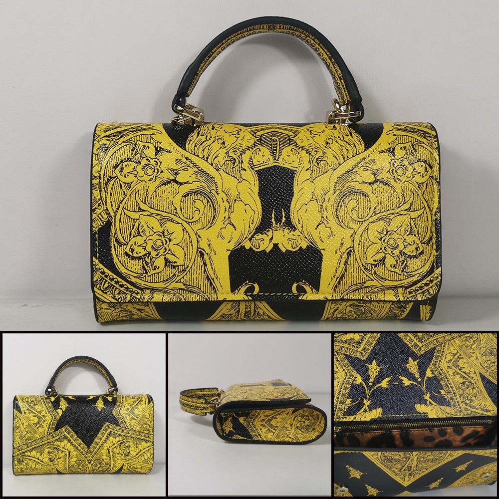 TEEK - Various Royal Printed Handbags BAG theteekdotcom 19a SM: 7.48in x 4.53in x 1.97in 