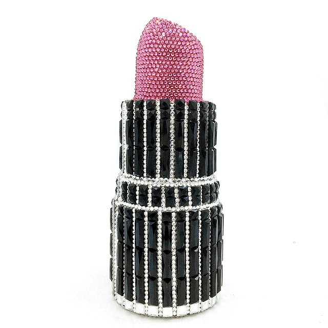 TEEK - Lipstick Click Clutch Purse BAG theteekdotcom LG Black Pink  