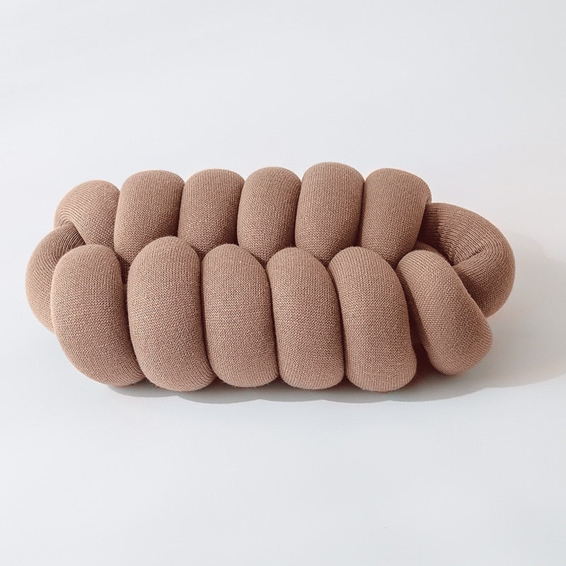 TEEK - Cushion Braided Pillows PILLOW theteekdotcom light coffee 9.84inx19.69in 