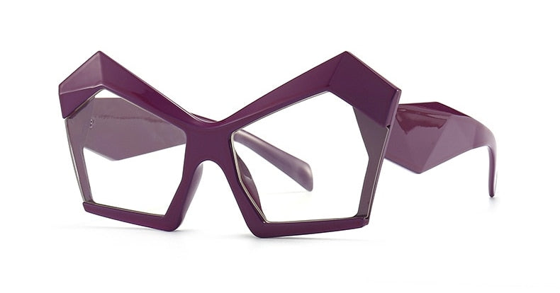 TEEK - Polygon Clear Lens Eyewear EYEGLASSES theteekdotcom Purple  