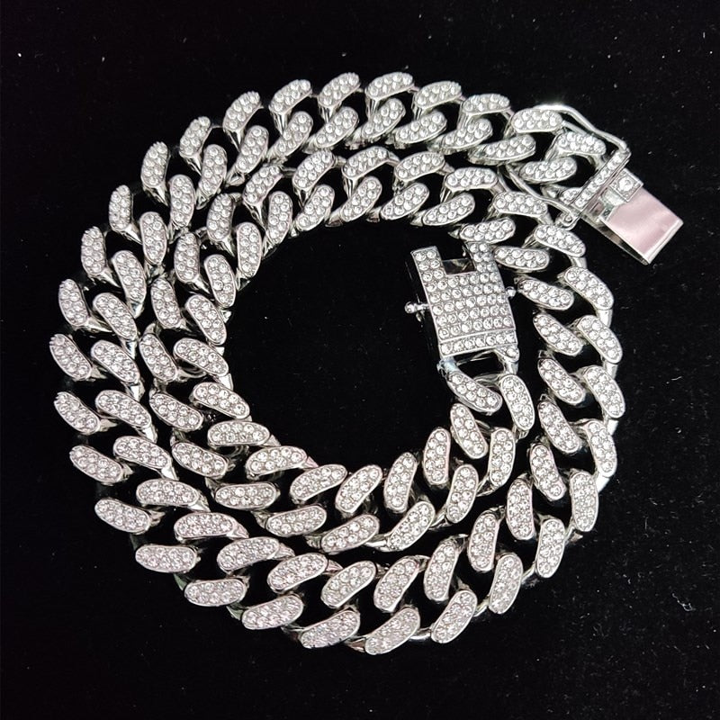 TEEK - Tiger Pendant Cuban Necklace JEWELRY theteekdotcom Silver a 16inch 