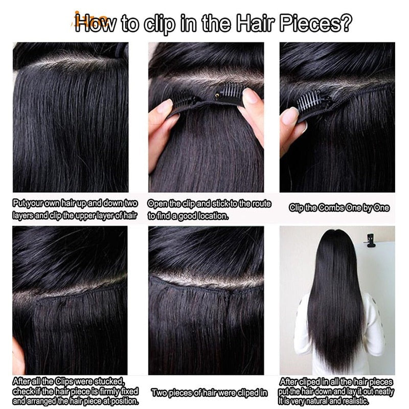 TEEK - Klip-In Hair 8pc Extensions Clips HAIR theteekdotcom   