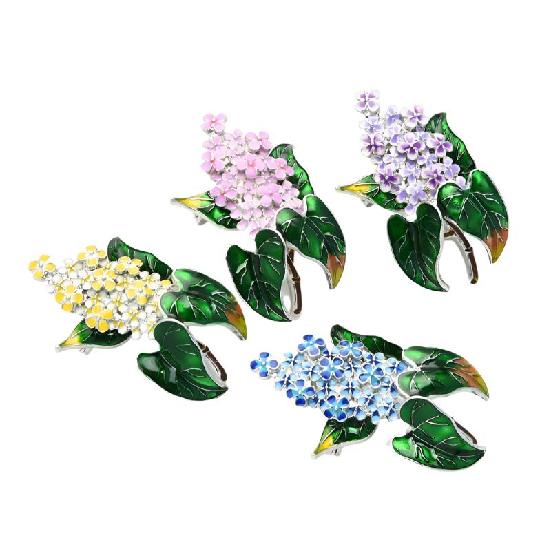 TEEK - Enamel Lilac Flower Brooches JEWELRY theteekdotcom   