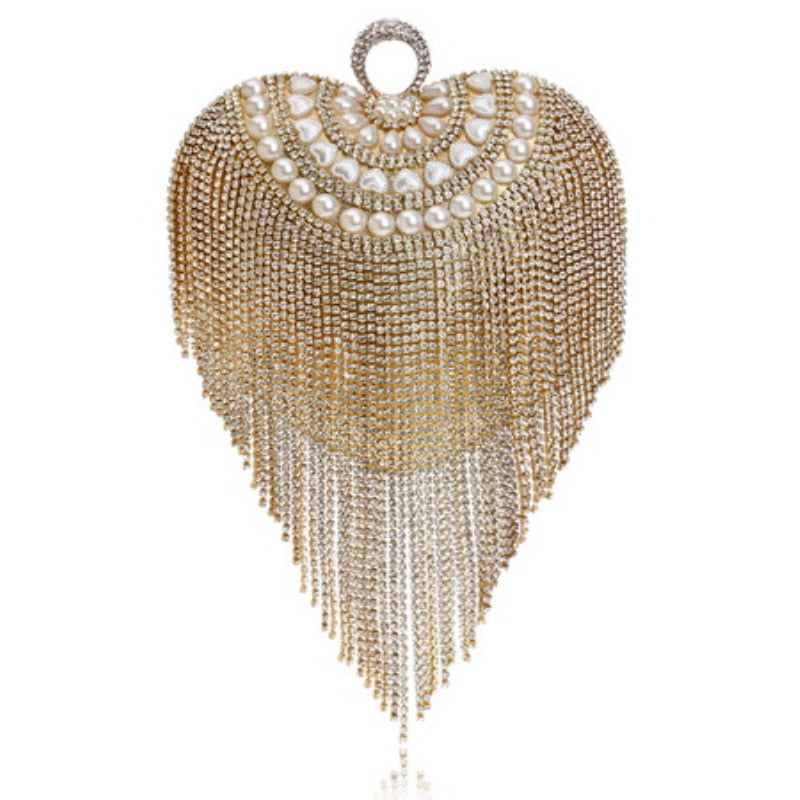 TEEK - Variety of Tassel Bejeweled Evening Bags BAG theteekdotcom YM1078gold  