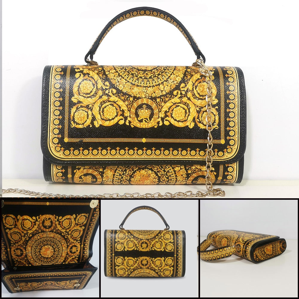 TEEK - Various Royal Printed Handbags BAG theteekdotcom 23 SM: 7.48in x 4.53in x 1.97in 