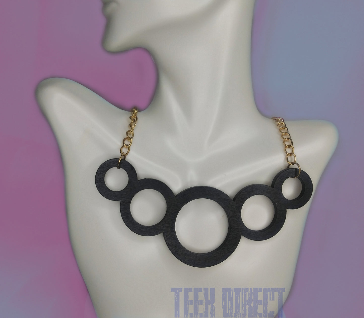 Wood Bubble Necklace - TEEK DIRECT NECKLACE TEEK Black  