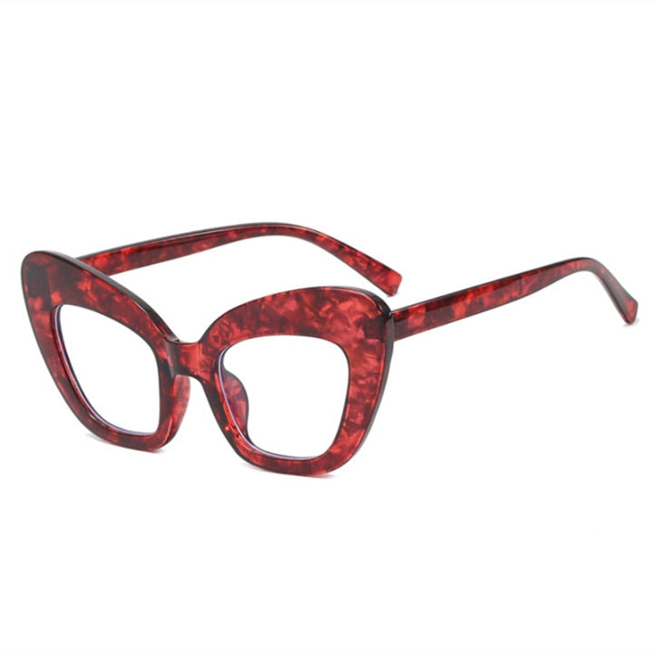 TEEK - Vintage Style Anti Blue Light Cat Eye Eyeglasses EYEGLASSES theteekdotcom Red Flower  