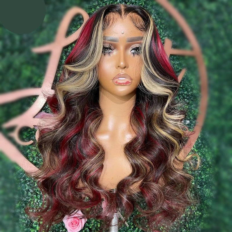 TEEK - Influence Her Wig HAIR TEEK H Red Blonde Body Wave 8inches 13x4 Frontal Wig 150