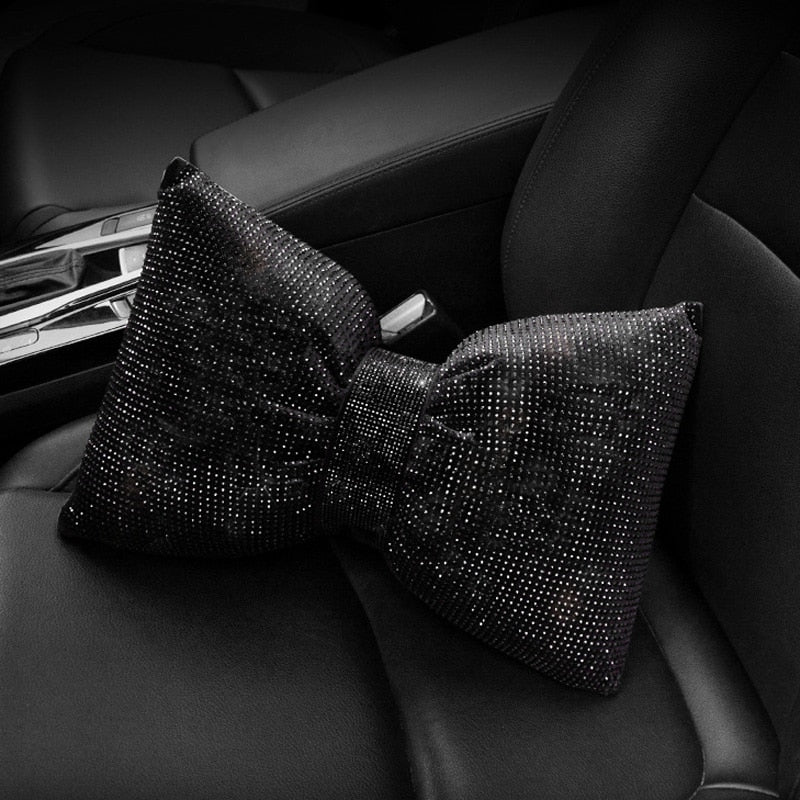 TEEK - Crystal Bowknot Car Support Cushions TRANSPORTATION theteekdotcom black waist pillow  
