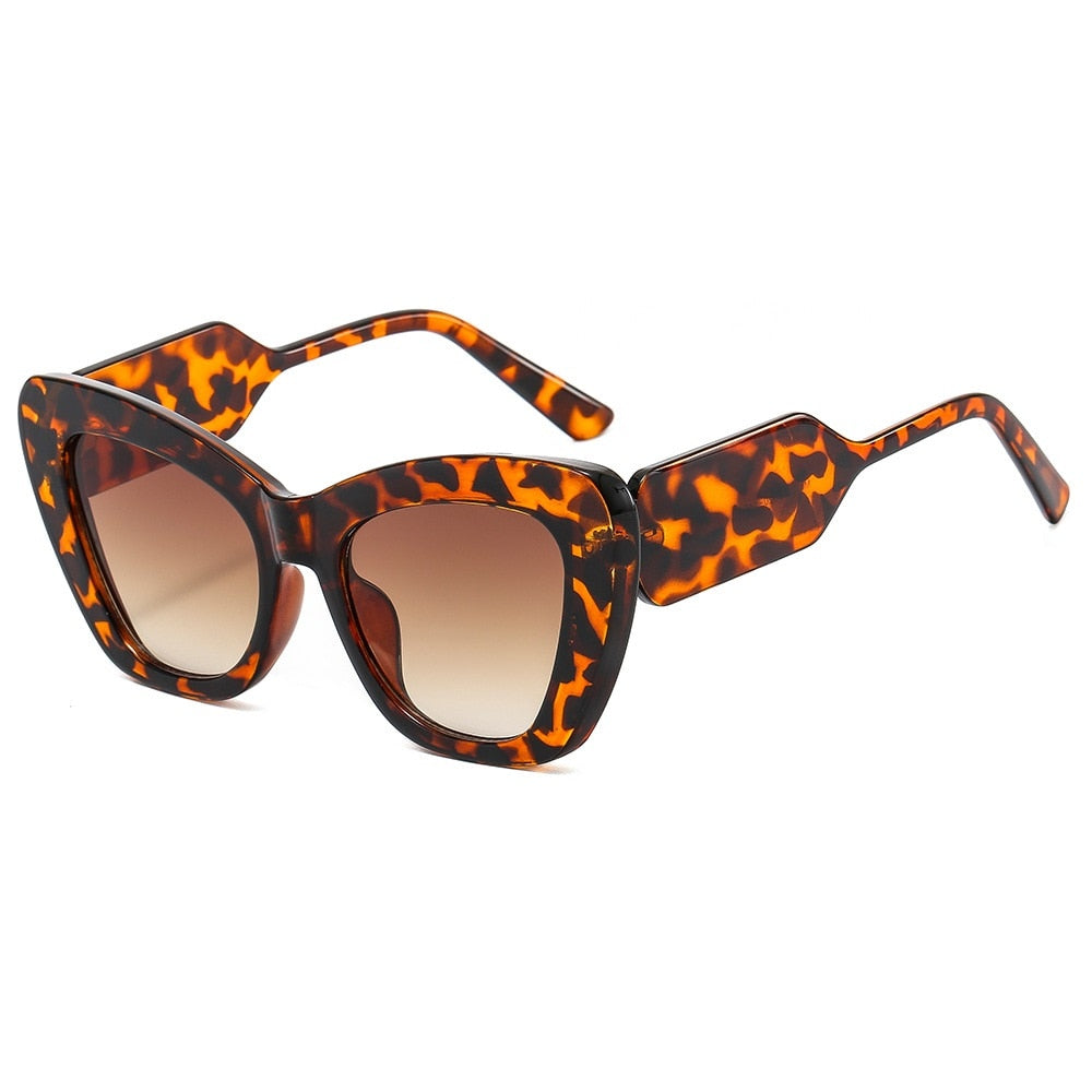 TEEK - Cross Contrast Cat Eye Sunglasses EYEGLASSES theteekdotcom leopard  