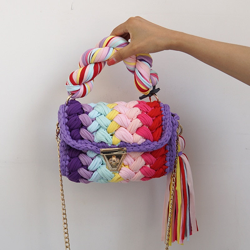 TEEK - Tassel Thread Handbag BAG theteekdotcom Lavender  