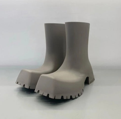 TEEK - Square Wear Platform Weather Boots SHOES theteekdotcom grey no fur 4.5 